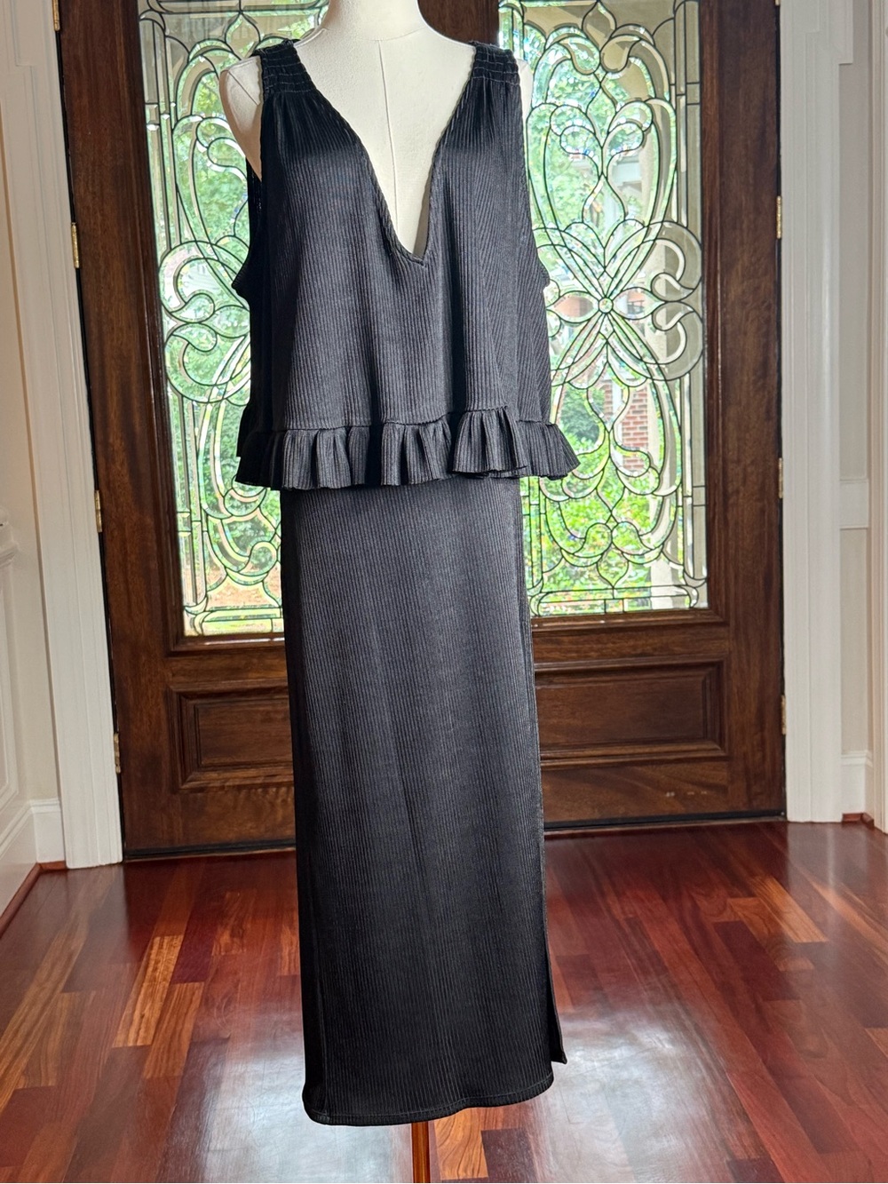 NWT Free People 2-Piece Ribbed Maxi Skirt Set – Size Large